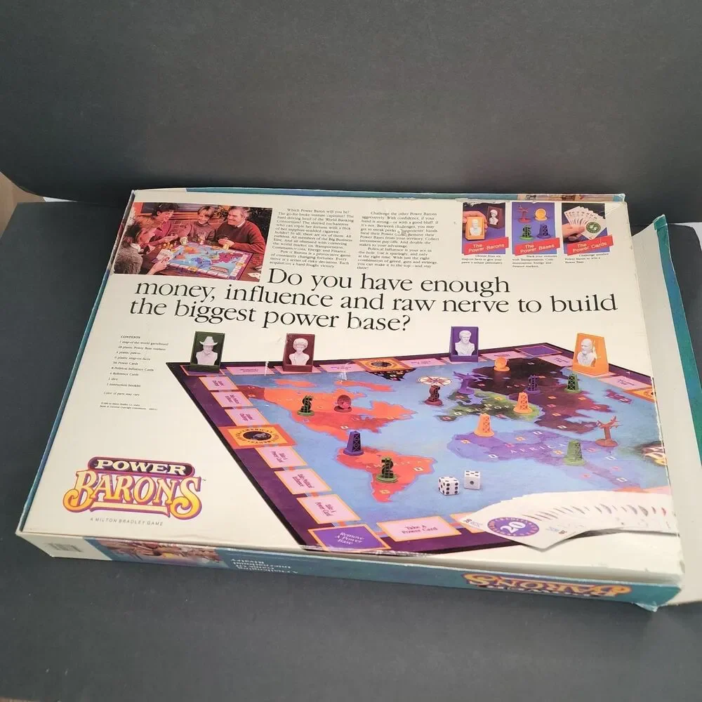 Power Barons Board Game 1986 Milton Bradley Vintage Strategy Missing 1 Red Plane